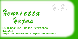 henrietta hejas business card