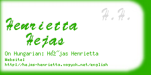 henrietta hejas business card